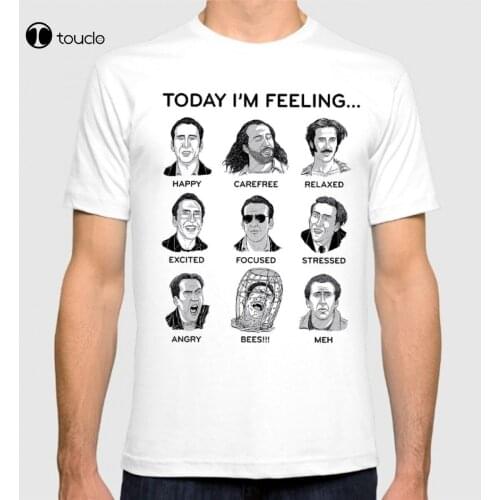 Nicolas Cage Today I'M Feeling American Actor Face Of T-Shirt MenS Funny New Cotton Tee Short Sleeve