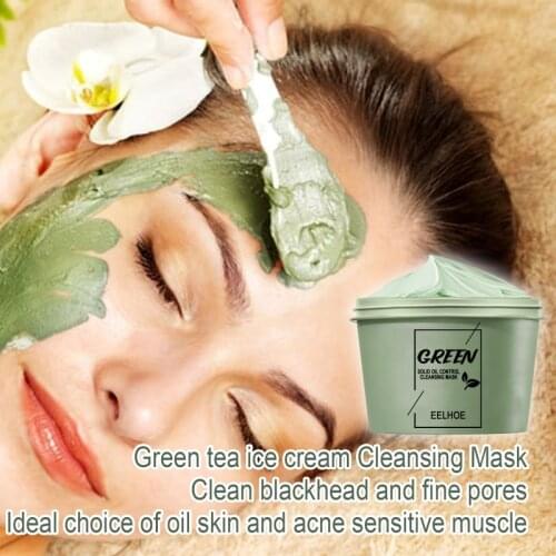 Mud Mask Improve Facial Dullness Green Tea Oil Control Acne Clearing Peel Off Mask Brighten Skin Tone Deep Cleaning Pores TSLM1
