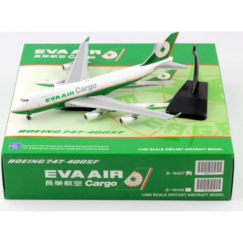 1:400 Alloy Collectible Plane Gift JC Wings XX4177 Eva Air Cargo Boeing B747-400 Diecast Aircarft JET Model B-16407 With Stand