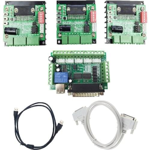 CNC system control system kit, 1pcs5 axis breakout board + 3pcs TB6560 driver steper motor