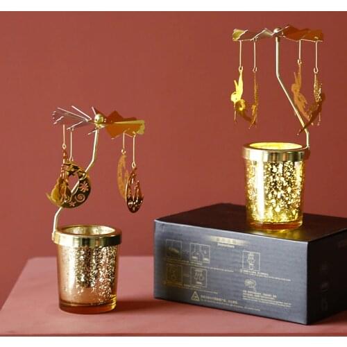 LA TREASURE Decorative Metal Candlesticks