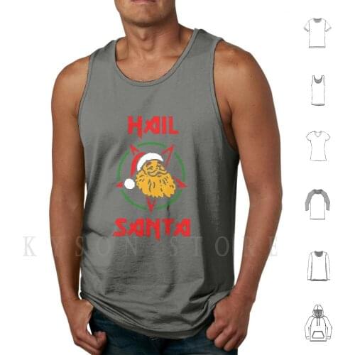 Hail The Satan Tank Tops Vest 100% Cotton Oldschool Horror Pumpkin Vintage Art Retro Things Classic Horror