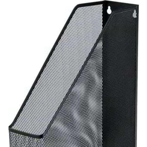 M17D Metal Wire Mesh Wall Mounted Magazine File Holder Paper Book Document Storage Rack Shelf Home Office Desktop Organizer