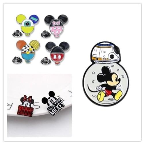 Disney Mickey Minnie Fashion Anime Action Figures Cartoon Products Accessories Brooch Unisex Birthday Gifts