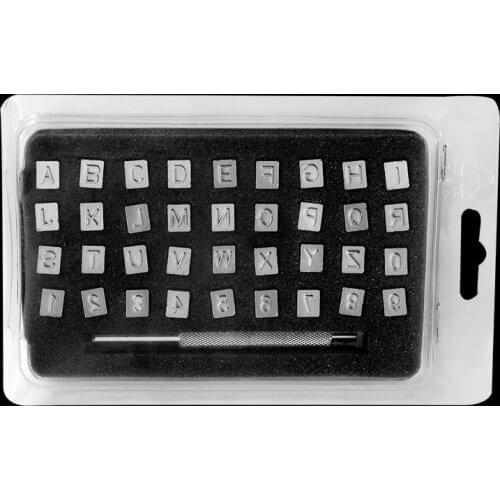 MIUSIE 36Pcs/Set Alphabet Letter Leather Stamper Set 3mm/6mm Steel Punch Metal Leather Punching Tools for DIY Leather Craft Tool