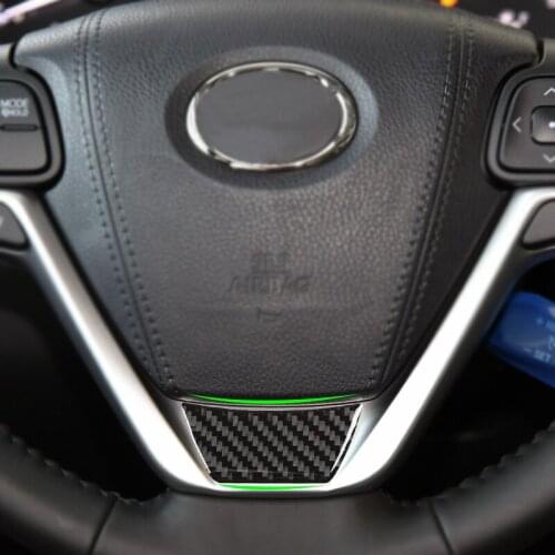 1pc Car Carbon Fiber Interior Steering Wheel Under Panel Cover Sticker Trim For Toyota Highlander 2015 2016 2017 2018