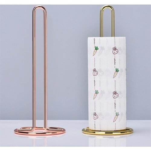 Stainless Steel Kitchen Roll Paper Towel Holder Bathroom Tissue Stand Dining Table Vertical Napkins Rack Kitchen Storage Shelf