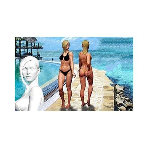 New Unassembled 1/24 summer girl stand modern Resin Figure Unpainted Model Kit