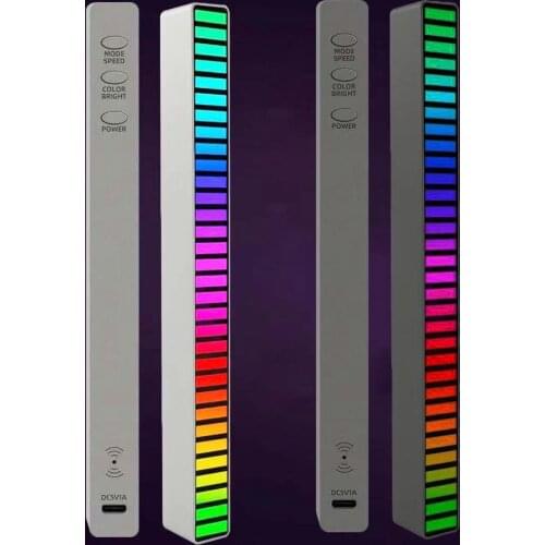 NEW RGB Voice-Activated Pickup Lamp Music Sound Control DJ LED Level Light Bar Music Rhythm Ambient Light Desktop Backlight