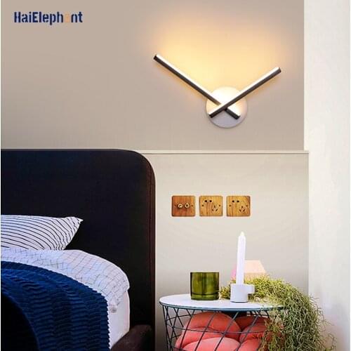 New Creative Wall Lamps Modern LED Lights For Living Room Bedroom Bedside Indoor Deco Lighting Fixtures White Black Luminaire
