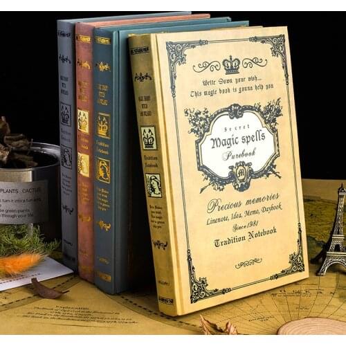 Very Thick Classic Vintage Notebook Handcover DIY Personal Diary Journals Ruled Business Office Writing Notebook School Supplies