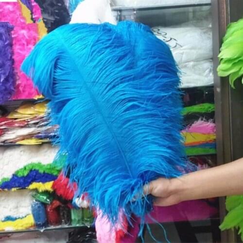 Wholesale! Natural 100pcs 28-30inch/70-75cm High Quality Lake blue ostrich feathers Wedding Birthday Christmas Decorations
