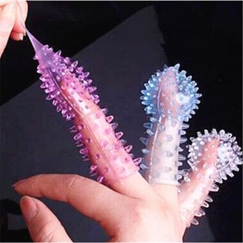5pcs finger condoms tiny dot egg sleeve masturbation sex products spike Clitoris thorn g spot squirt extend sex toys for women