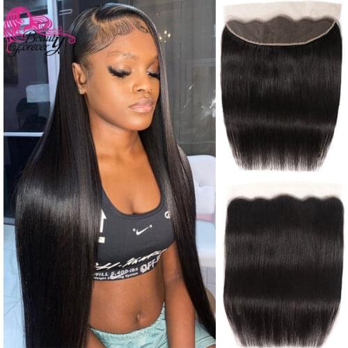 Beauty Forever 4x4 Silk Base Closure 13*4 Straight Lace Frontal Free Part Ear to Ear Remy Human Hair Closures Natural Color