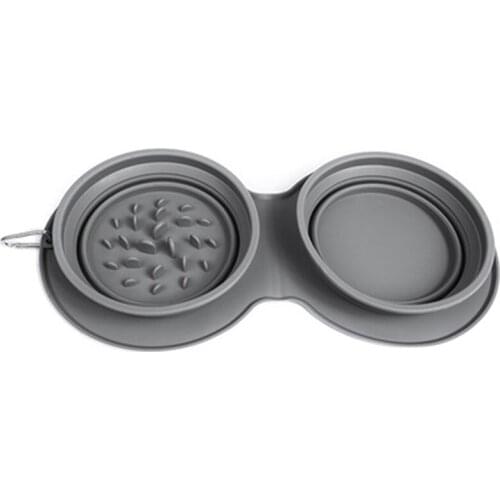 Collapsible Dog Bowl Slow Feeder Adjustable Silicone Portable Non-Skid Water Food Pet Bowl Travel