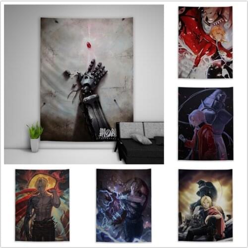 Fullmetal Alchemist Edward Alphonse Elric Tapestry Art Wall Hanging Sofa Table Bed Cover Home Decor Poster