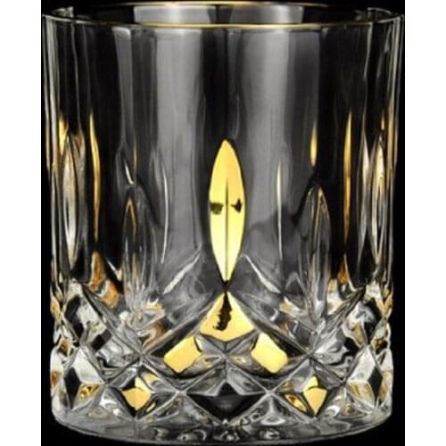 22K real gold imports Italy Gauss crystal glass whisky glass liquor cup liqueur glass wine glass beer glass beer glass