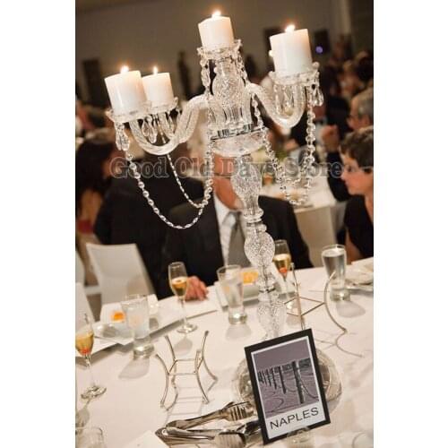 Table Centerpiece Acrylic Crystal Wedding Candelabras candle holder Wedding Decoration 90cm Tall