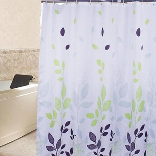 Green leaf Plants Shower Curtain Bathroom Waterproof Polyester Shower Curtain Leaves Printing Curtains for Bathroom Shower