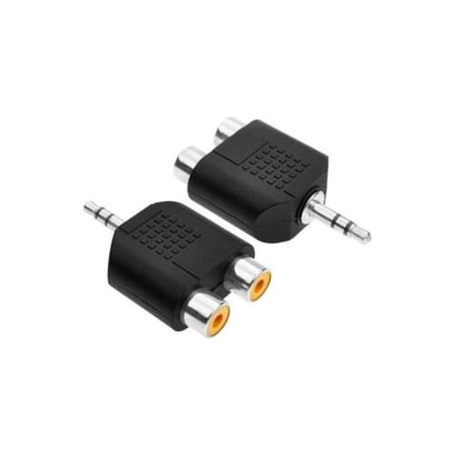 1/2/5Pcs 3.5mm Stereo Audio Male Plug to 2 RCA female Jack Y Splitter Adapter Connector Drop Ship Support