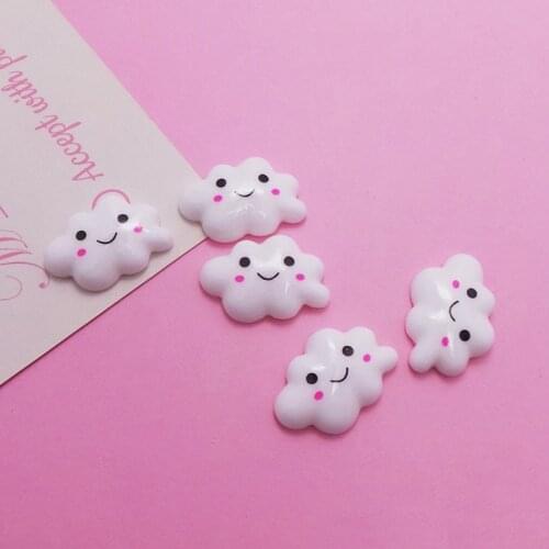 100Pcs Korean Cute Cartoon Cloud Flatback Resin Cabochons Embellishments DIY Scrapbooking for Phone Hair bow Decoration Crafts