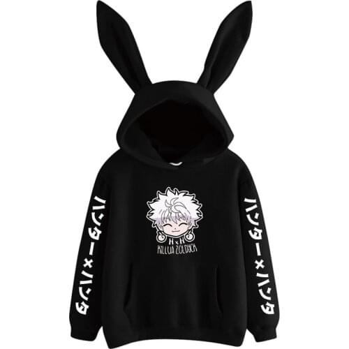 2021 Janpanese Anime Hunter X Hunter Killua Rabbit Hoodie Women Girls Korea Sweatshirts Kawaii streetwear teen