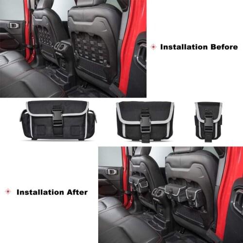 3PCS Seat Back Storage Bags Replace Bags for 2018 2019 for Jeep Wrangler JL Rubicon