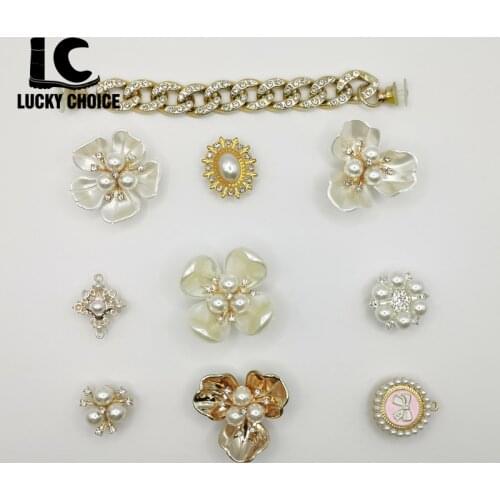 5/10pcs Croc Shoes Charms Designer Croc Charms Bling Flower Rhinestone for JIBZcroc Jeans Gift for Clog Decaration