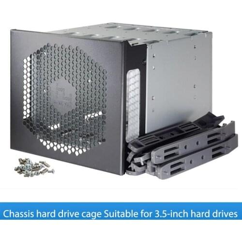 5.25in To 5x3.5in SATA SAS HDD Hard Drive Cage Adapter Tray Rack For 3x5.25" CD-ROM Slot Internal External PC With Fan Space