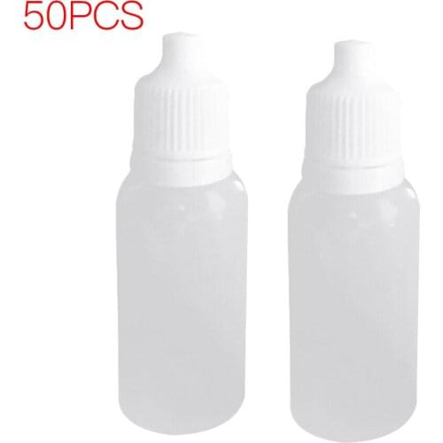 50PCS 20ml Eyedrop Empty Bottle Empty PET Squeezable Dropper Bottles Eye Liquid Dropper Refillable Bottles Eye Drops Container