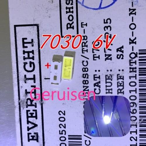 50PCS EVERLIGHT LED 7030 LED Backlight TV High Power 1W 6V LED Backlight Cool white For LED LCD TV Backlight Application