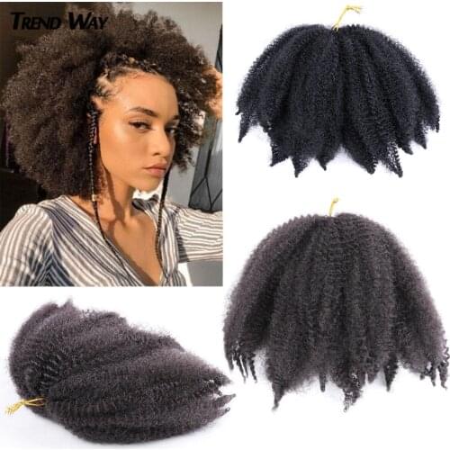 8inch Afro Kinky Marley Braid Hair Crochet Braids Marley Twist Braiding Hair Brown Black Blue Soften Synthetic Hair Extensions