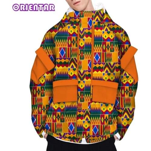 African Coat for Men Hoodie Jacket Coat African Clothes Long Sleeve Male Men Africa Print Bazin Riche African Clothing WYN1178