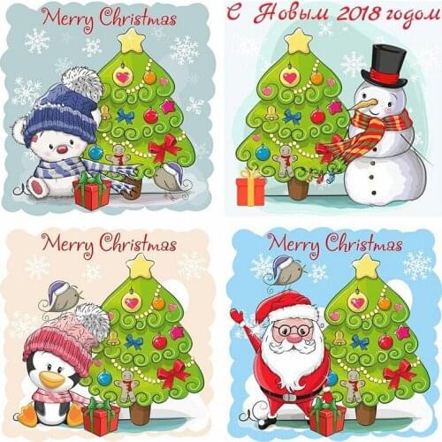 5D DIY Diamond Mosaic Full drill Cartoon 5D Diamond Painting Snowman Cross Stitch Rhinestones Diamond Embroidery Christmas