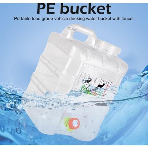 Food Grade Car Water Tank Container 10L 15L Clear Water Tank Container with Faucet Portable Car Driving Water Tank Container