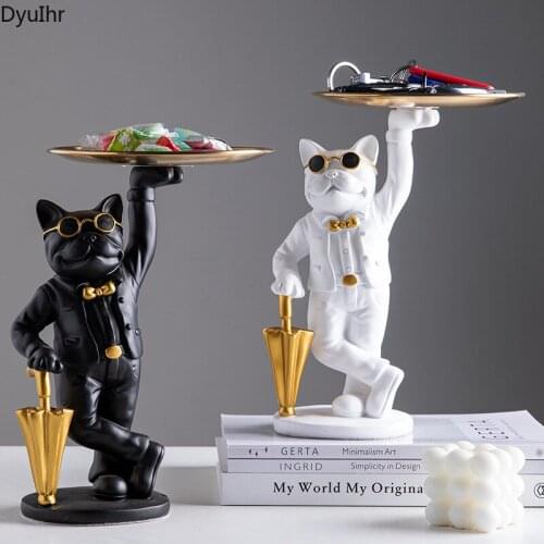 DyuIhr Nordic Creative Animal Sculpture Storage Tray Resin Crafts Home Entrance Key Living Room Tea Table Storage Decoration