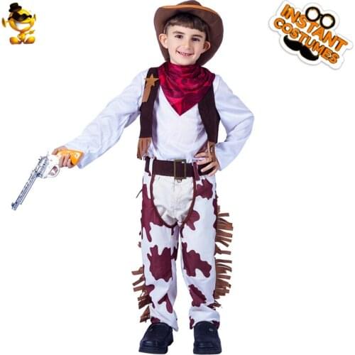 DSPLAY New Style Fashionable Original Mature Cosplay Costume Childrens Cowboy Temperament Christmas Party Boys Hat Party Suit
