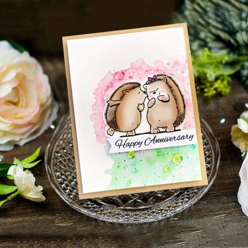 Hedgehog Valentines Silicone Clear Transparent Stamp Cutting Dies Scrapbooking clear stamp and die sets