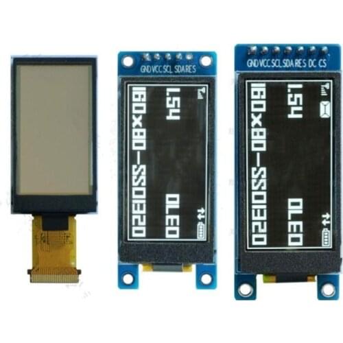 IPS 1.54 inch 24P/7P/5P White PM OLED Screen (Board/No Board) SSD1320 Drive IC 160*80 IIC/SPI Interface 16 Gray Scales