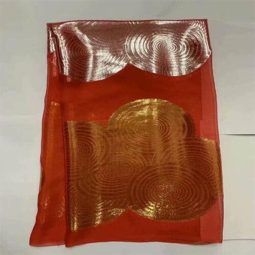 CEP/ Hot Sale 5 Yards High Quality Silk Gilding Georgette Woman Garment Tulle Lace Fabric for Daily Party! (02147