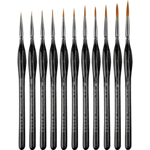 1Set Numbers Brushes Artistic Accessories Multipurpose Painting Supplies Sketch Pen Oil Painting Pens Red/Black Wooden