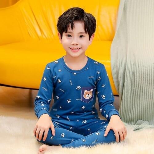 Baby Kids Pajamas Sets Cotton Boys Sleepwear Suit Winter Girls Pajamas Long Sleeve Pijamas Tops+Pants 2pcs Children Clothing