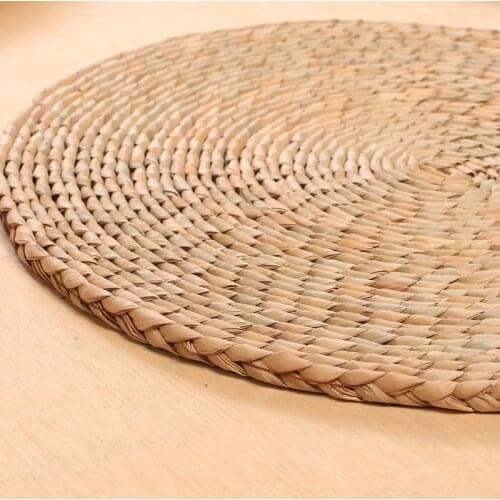 Corn-skin mat futon cushion tatami plus thick grass-made drift window floor round Cattail seedling 1.5cm per piece