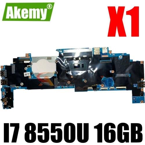 Akemy For Lenovo ThinkPad X1 Yoga 2018 Notebook Motherboard 17800-1 448.0CX04.0011 FRU 01YN205 CPU I7 8550U RAM 16GB 100% Test