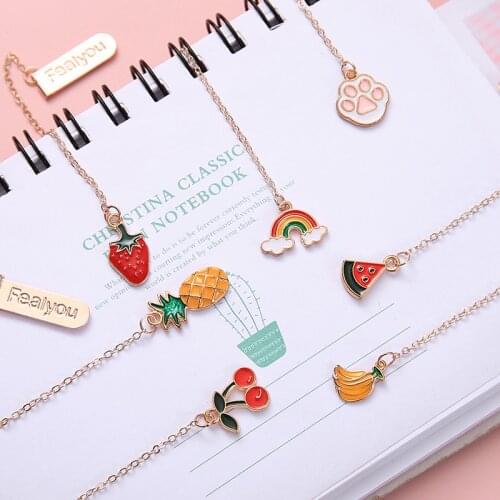 Cute Metal Pendant Bookmark Student Metal Folder Stationery School Office Supply