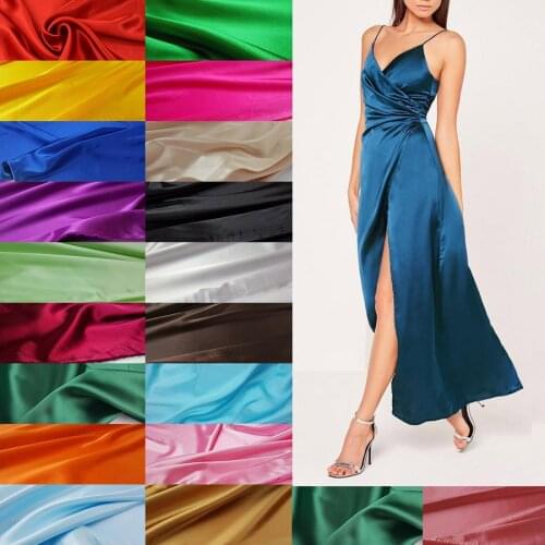 Micro-elastic imitated silk satin fabric dense charmeuse bridal fabric for wedding dress by yard