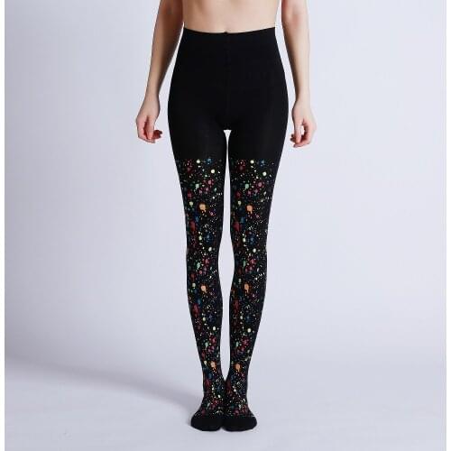 Fashion Paint Spraying Print Pantyhose Womens Patterned Colourful Tights