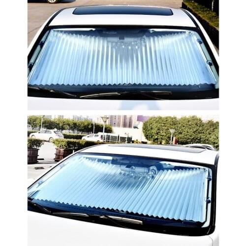 Reliable Car Windshield Sun Visor Car Sunshade Insulation Sunshade Automatic Retractable Shading Front Curtain Sunscreen