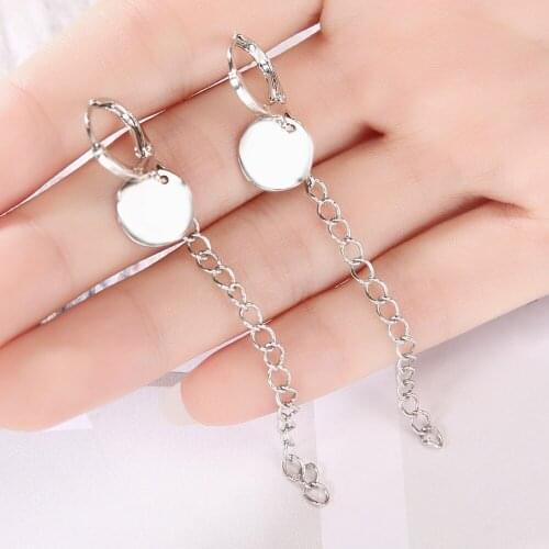 New high quality jewelry, S925 sterling Silver color earrings, classic hanging thin chain ladies earrings N019
