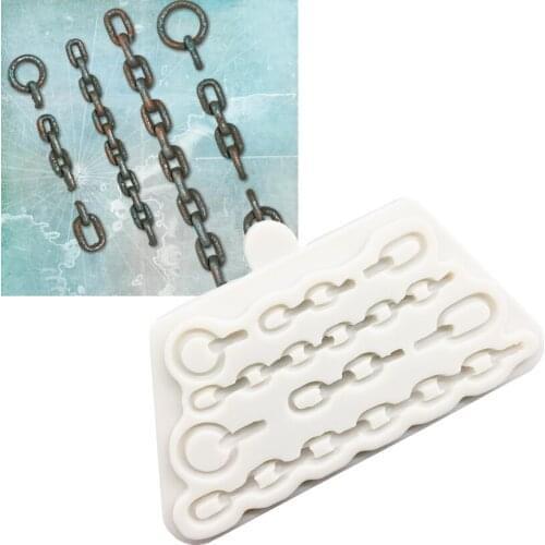 Wholesale 10 pcs Iron Chain Silicone Mold Sugarcraft Chocolate Cupcake Baking Mold Fondant Cake Decorating Tools